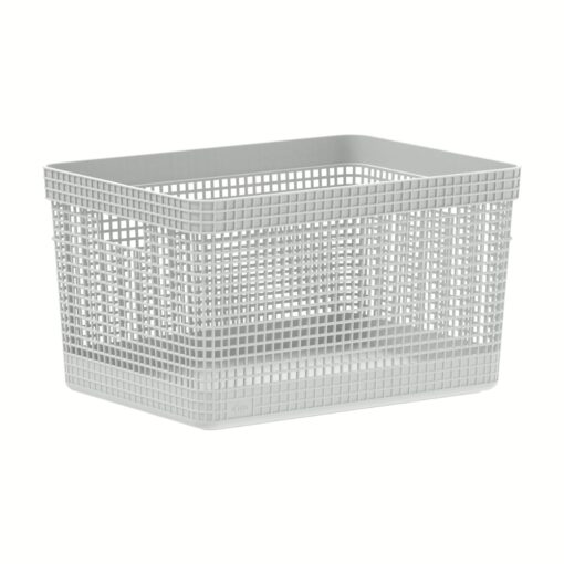 Cesta Organizadora 38x28x22cm 20 litros OU "Grid" (Blanco)