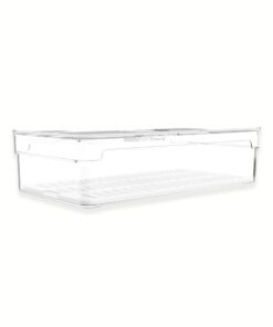 Organizador de Heladera con Tapa 30x15x7cm OU "Clear Fresh" (Natural)