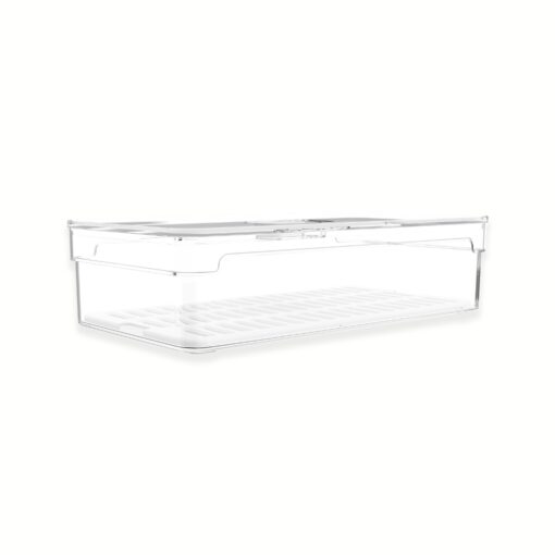 Organizador de Heladera con Tapa 30x15x7cm OU "Clear Fresh" (Natural)