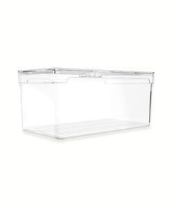 Organizador de Heladera con Tapa 30x15x13cm OU "Clear Fresh" (Natural)