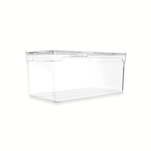 Organizador de Heladera con Tapa 30x15x13cm OU "Clear Fresh" (Natural)
