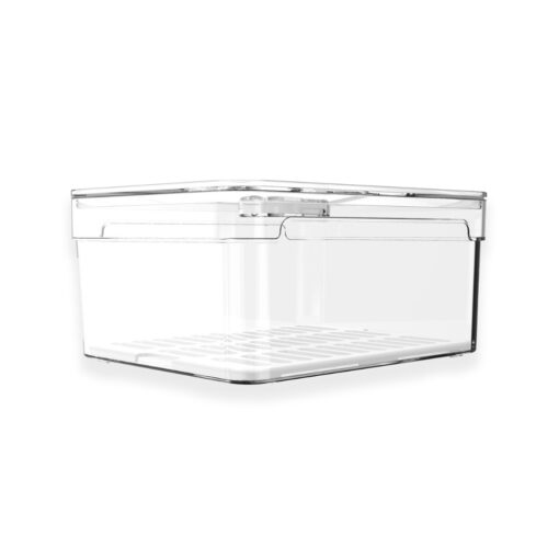Organizador de Heladera con Tapa 20x15x10cm OU "Clear Fresh" (Natural)