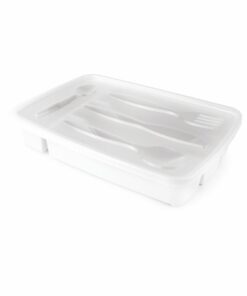 Cubiertera con Tapa 4 Divisiones PLASÚTIL (Blanco)
