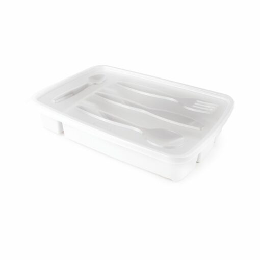 Cubiertera con Tapa 4 Divisiones PLASÚTIL (Blanco)