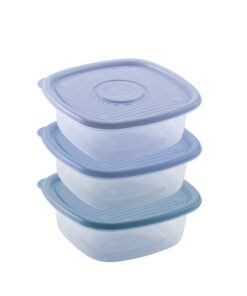 Juego de Recipientes Cuadrados 1 litro 3 unidades PLASÚTIL "Pop" (Azul)