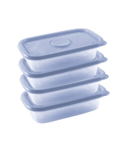 Juego de Recipientes Rectangulares 520ml 4 unidades PLASÚTIL "Pop" (Azul)