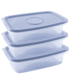 Juego de Recipientes Rectangulares 1,2 litros 3 unidades PLASÚTIL "Pop" (Azul)