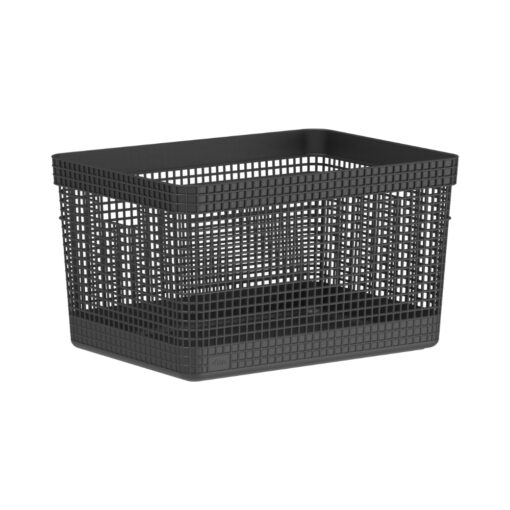 Cesta Organizadora 38x28x22cm 20 litros OU "Grid" (Negro)
