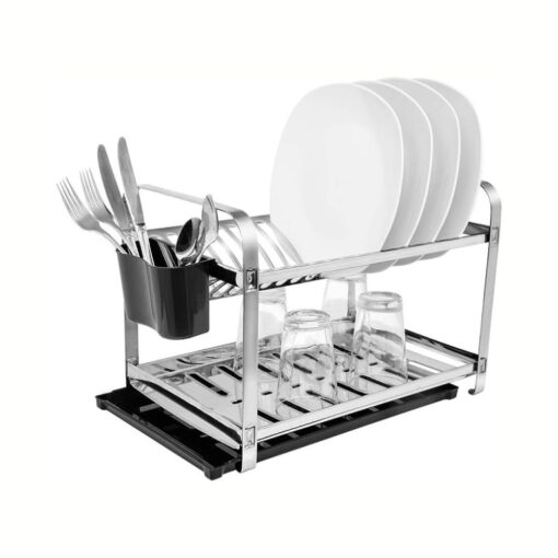 Escurridor de Vajilla 2 pisos con Bandeja en Acero Inoxidable MAK-INOX (Acero)