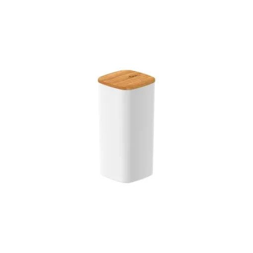 Recipiente Hermético Tapa Bambú 340ml OU "Keep" (Blanco)