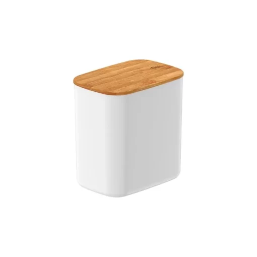 Recipiente Hermético Tapa Bambú 1,5 litros OU "Keep" (Blanco)
