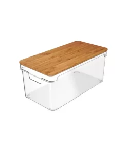Organizador Aplilable con Tapa de Bambú 15,5 x 30,5 x 15,5 cm OU "Clear" (Natural)
