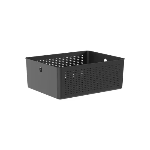 Cesta Organizadora con Tapa 34x27x13cm 12 litros OU "Flow" (Negro)