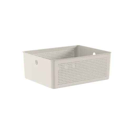 Cesta Organizadora con Tapa 34x27x13cm 12 litros OU "Flow" (Beige)