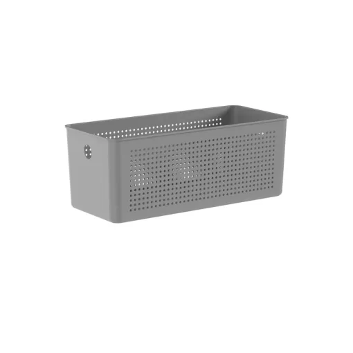 Cesta Organizadora con Tapa 34x15x13cm 6,6 litros OU "Flow" (Gris)