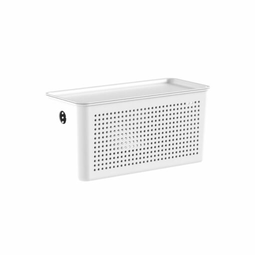 Cesta Organizadora con Tapa 27x12x13cm 4,2 litros OU "Flow" (Blanco)
