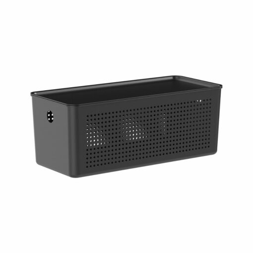 Cesta Organizadora con Tapa 27x12x13cm 4,2 litros OU "Flow" (Negro)