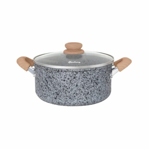 Cacerola 28 cm Aluminio Forjado Antiadherente HUDSON "Stone" (Gris)