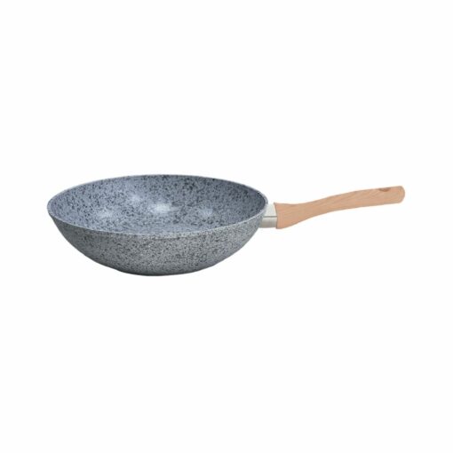 Wok 28 cm Aluminio Forjado Antiadherente HUDSON "Stone" (Gris)