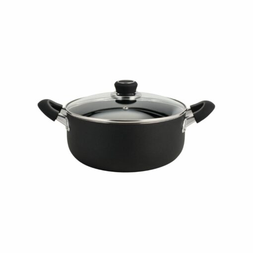 Cacerola 24 cm Antiadherente con Tapa HUDSON "Alumix" (Negro)