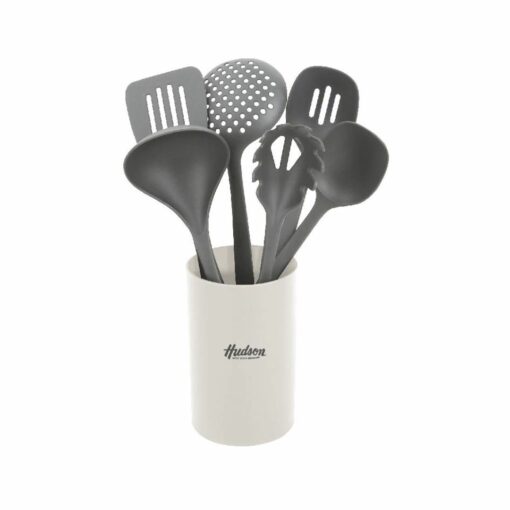 Set 6 Utensilios de Cocina de Nylon HUDSON (Negro)