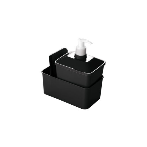 Juego Porta Detergente Rectangular 600ml PLASÚTIL (Negro)