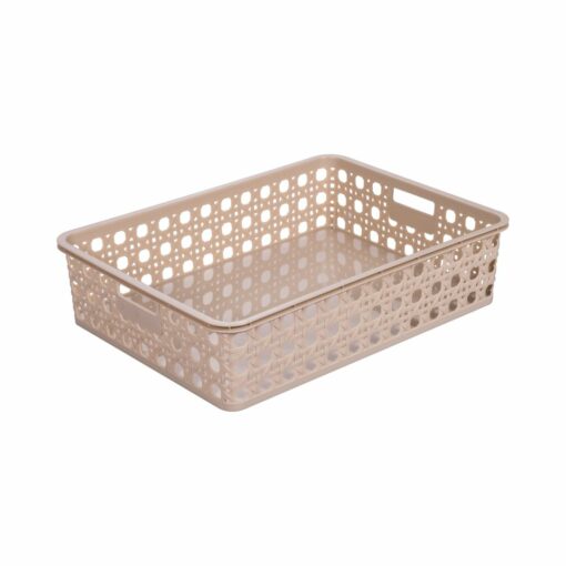 Cesta Organizadora 33x24x8cm 4,5 litros PLASÚTIL "Crochet" (Beige)