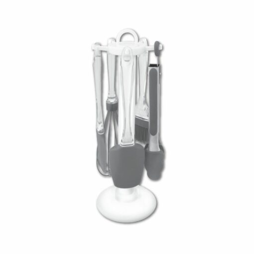 Set 5 Utensilios Silicona Base Giratoria HUDSON "Gourmet" (Gris)