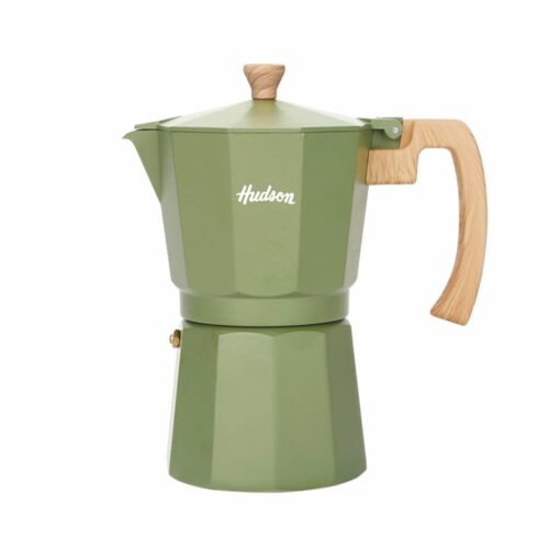 Cafetera Italiana 9 Tazas Aluminio Esmaltado HUDSON "Olive" (Verde)